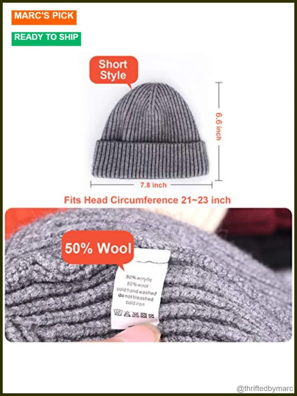 4 Pack Wool Fisherman Beanies Short Watch Caps
